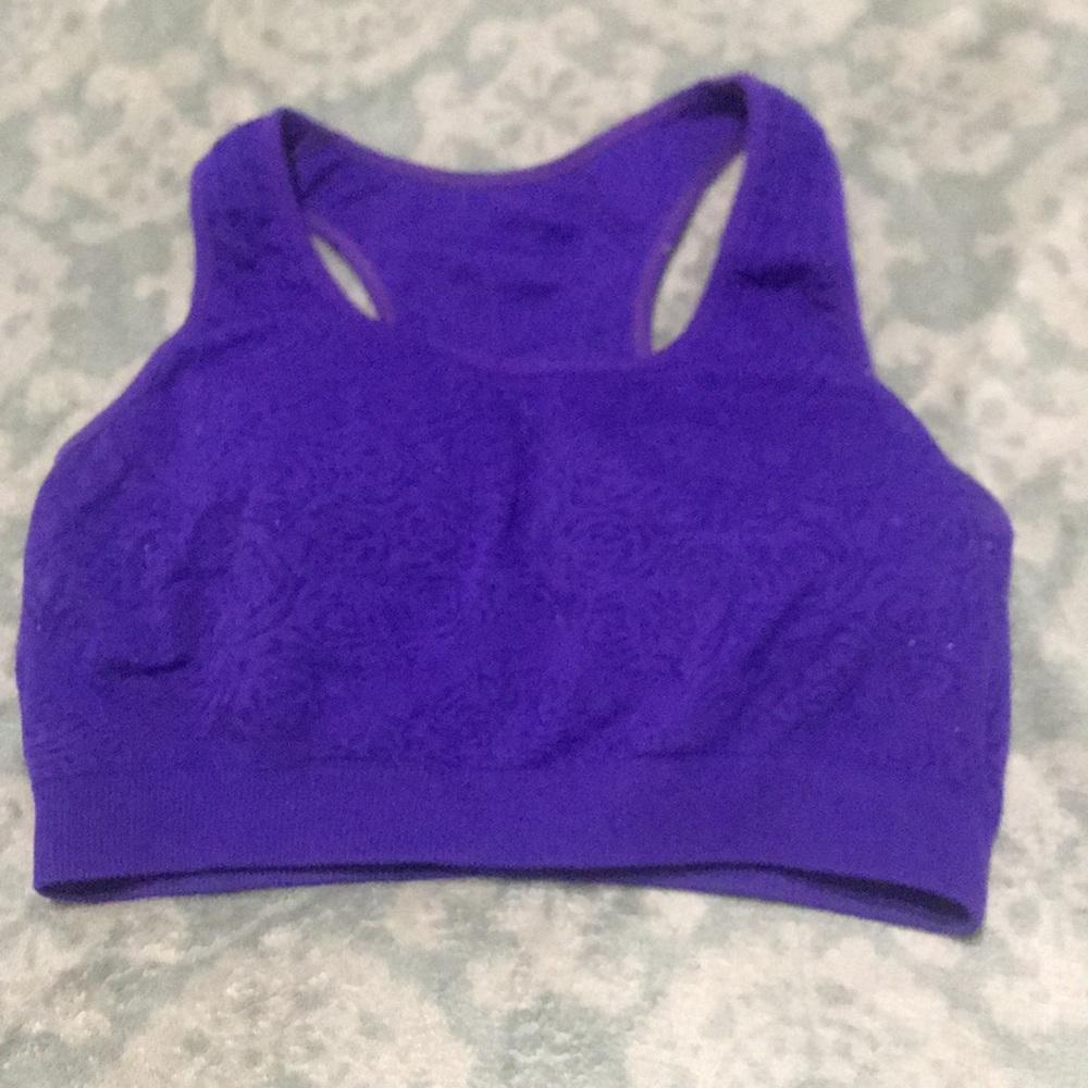A royal purple sports bra